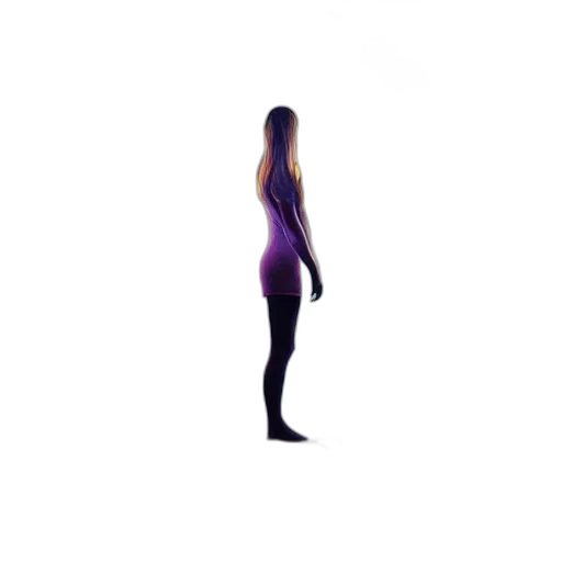 dress, staff, creature, hair transparent PNG cut-out