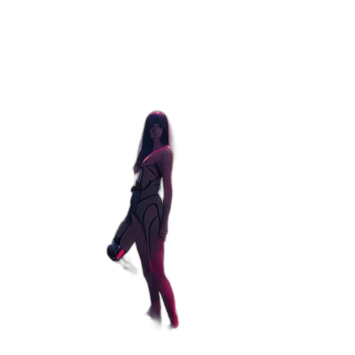 dress, creature, staff, hair transparent PNG cut-out