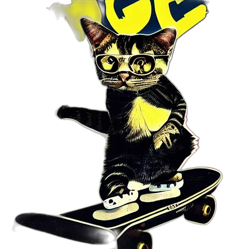 animal, cartoon, cat, standing transparent PNG cut-out