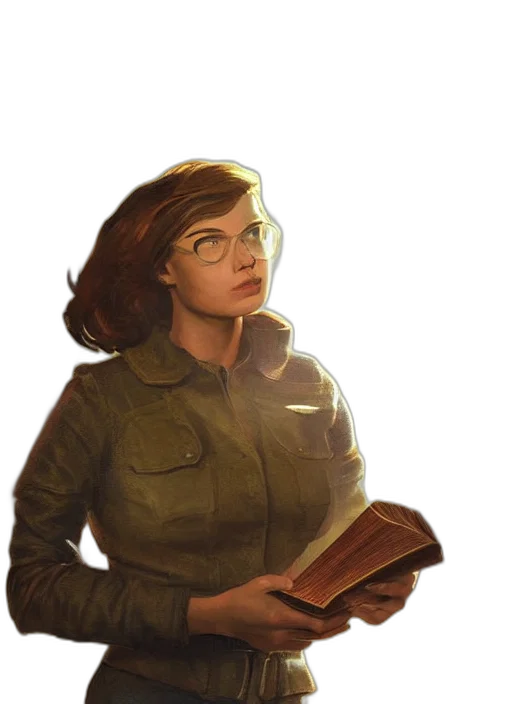 jacket, staff, face, weapon transparent PNG cut-out