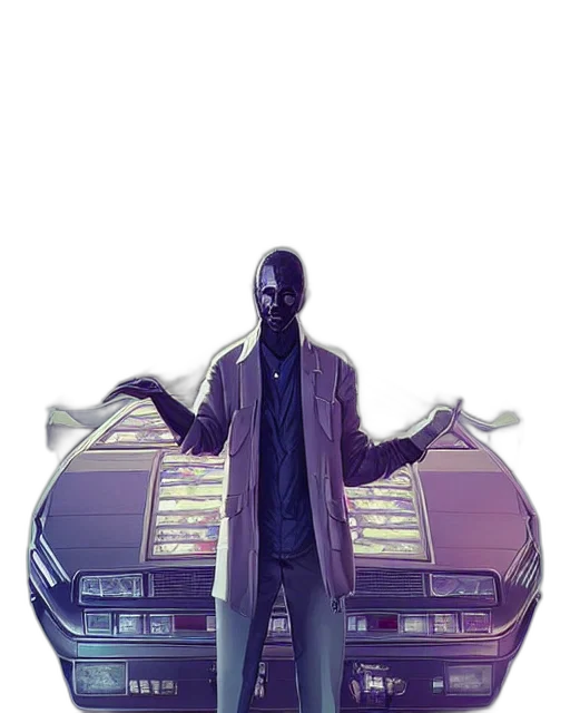car, jacket, robot, weapon transparent PNG cut-out