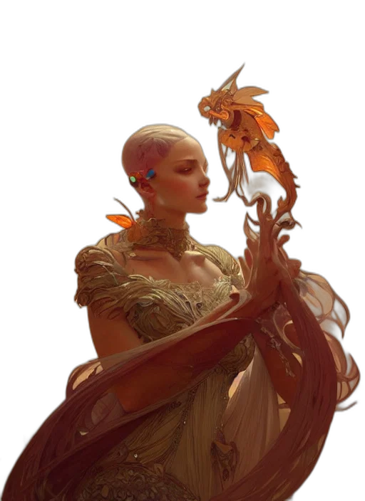 crown, dress, dragon, weapon transparent PNG cut-out