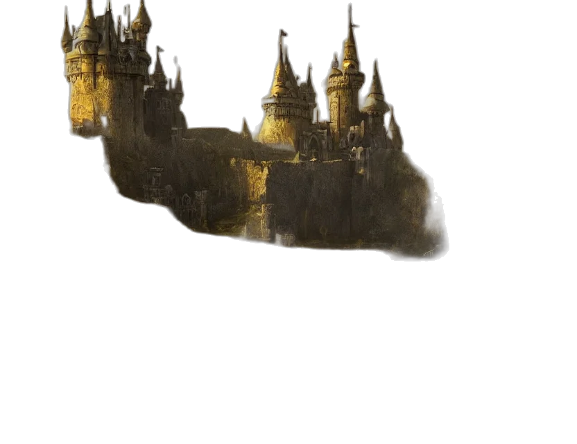 crown, dragon, building, staff transparent PNG cut-out