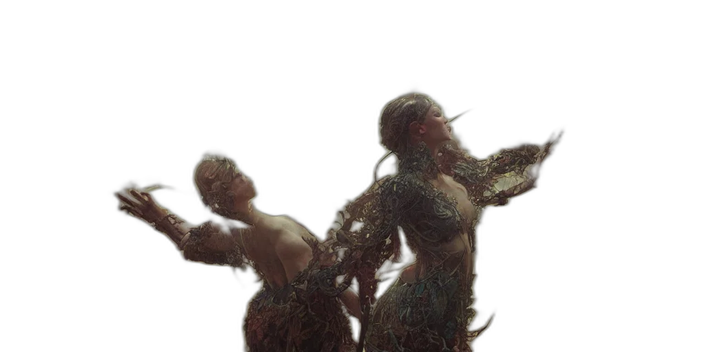 hair, creature, dress, 3d render transparent PNG cut-out