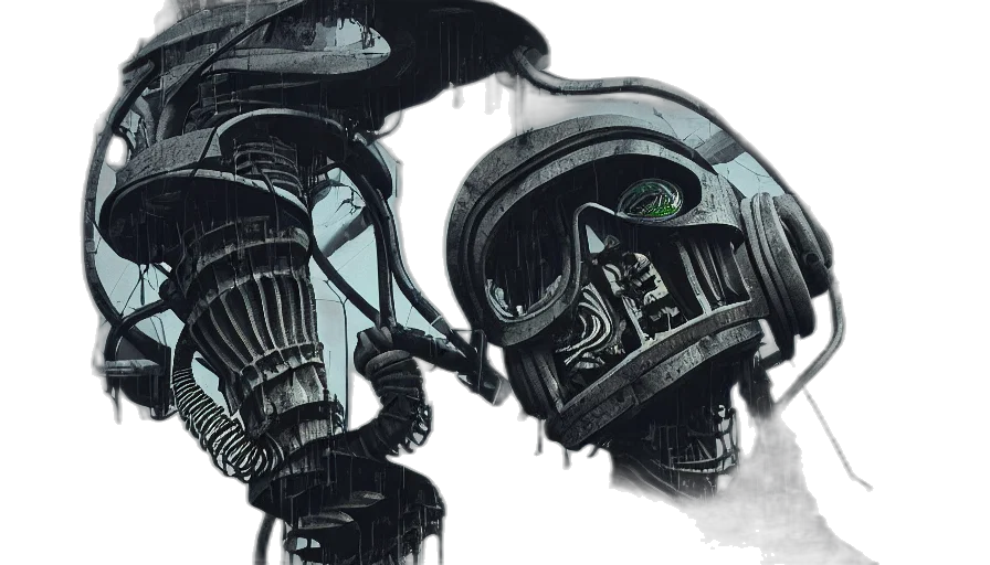 robot, mask, concept art, comic book art transparent PNG cut-out