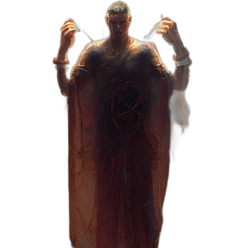 staff, creature, sword, dress transparent PNG cut-out