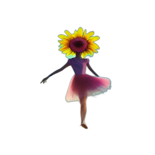 flower, dress, staff, umbrella transparent PNG cut-out