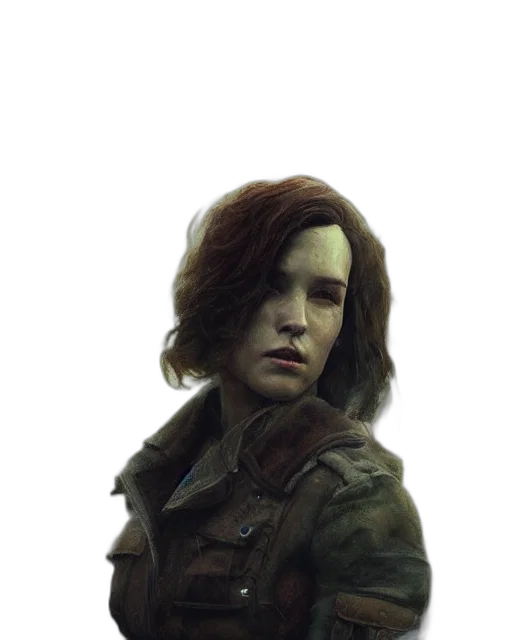 jacket, face, staff, weapon transparent PNG cut-out