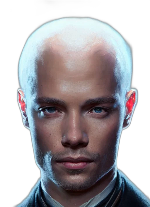 face, robot, hair, photorealistic transparent PNG cut-out