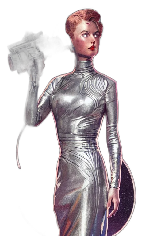 robot, dress, staff, concept art transparent PNG cut-out