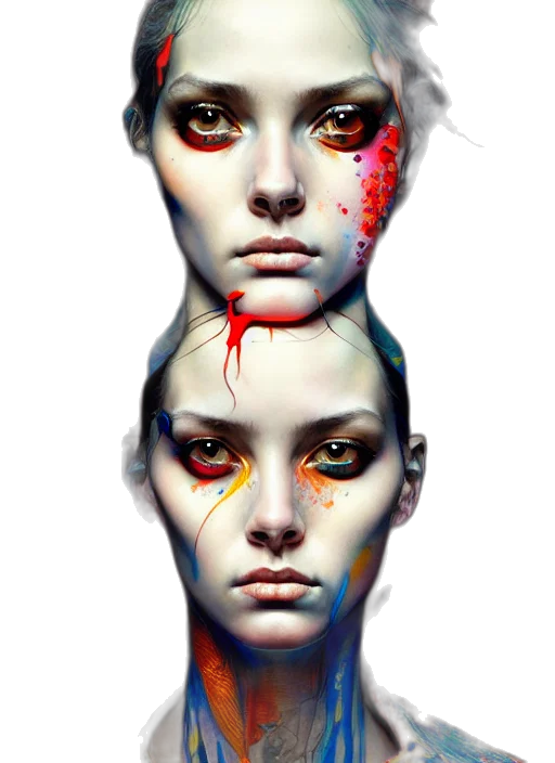 face, mask, concept art, comic book art transparent PNG cut-out