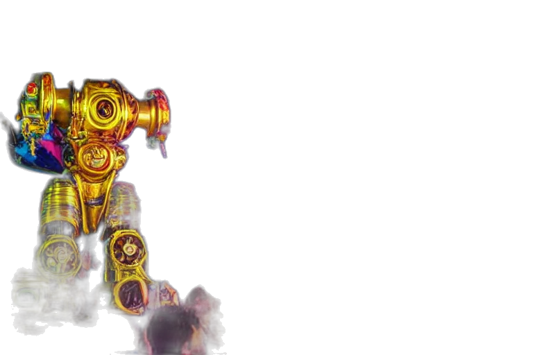 robot, weapon, staff, 3d render transparent PNG cut-out