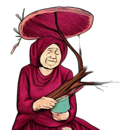 staff, hat, flower, concept art transparent PNG cut-out