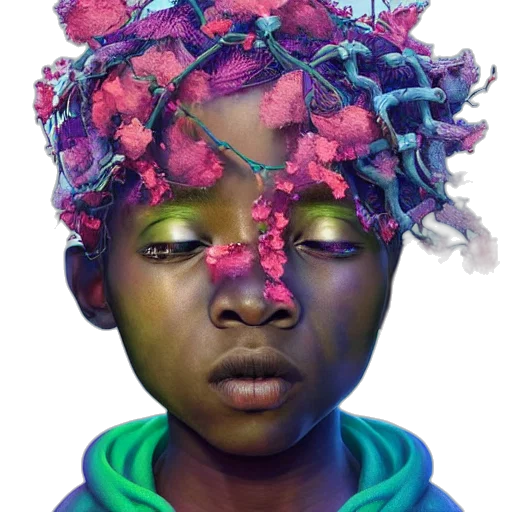 crown, face, mask, flower transparent PNG cut-out