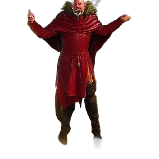 creature, jacket, staff, mask transparent PNG cut-out