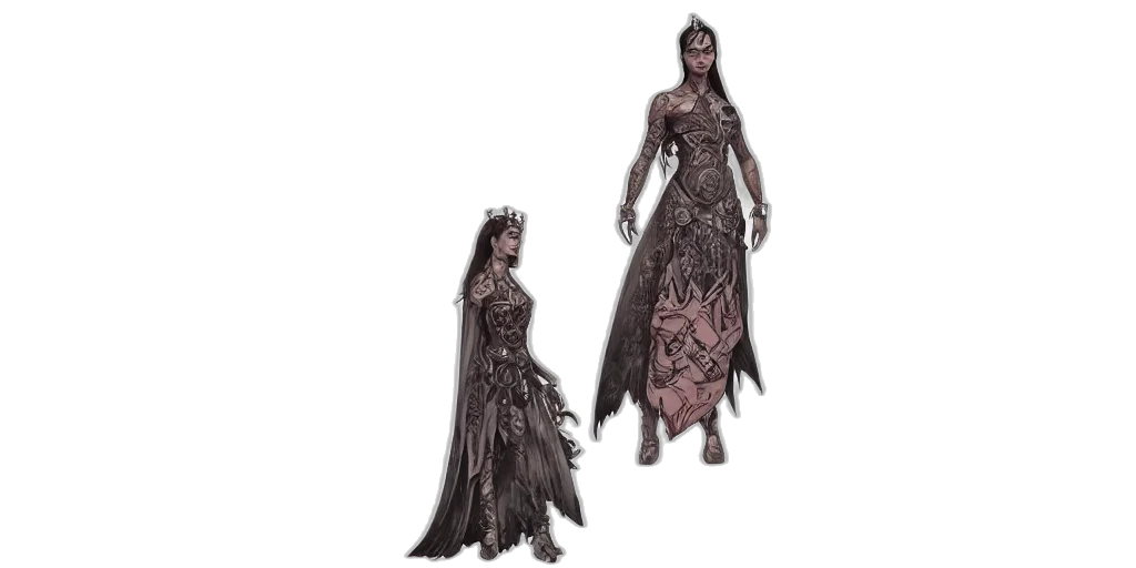 dress, concept art, fantasy art, comic book art transparent PNG cut-out
