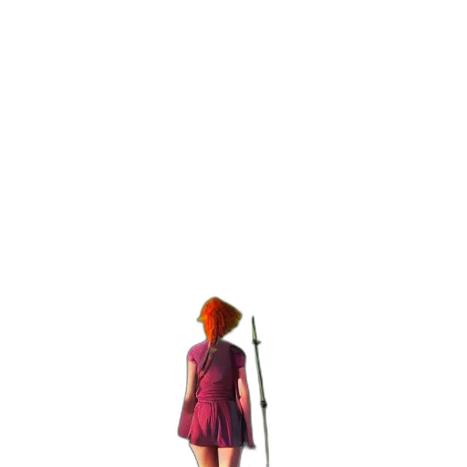 dress, staff, umbrella, hat transparent PNG cut-out
