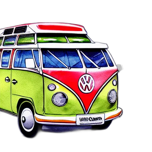 car, photorealistic, watercolor, 3d render transparent PNG cut-out