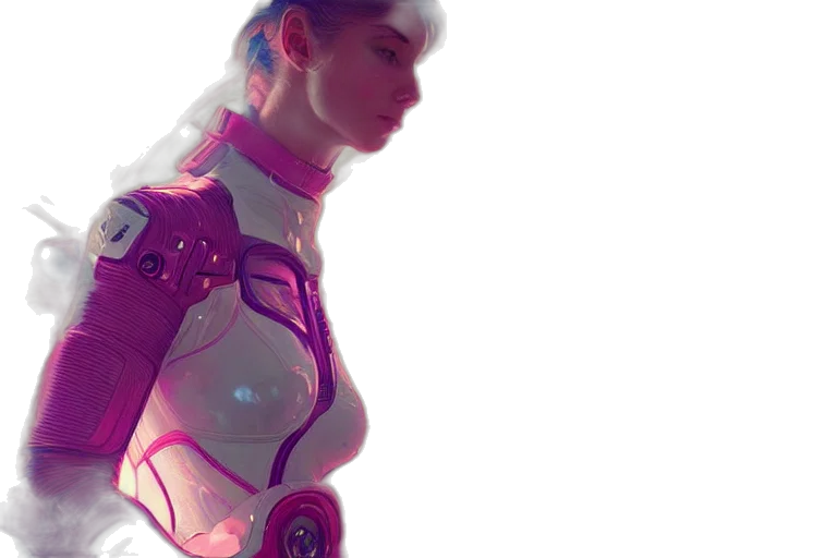 robot, dress, jacket, cyberpunk transparent PNG cut-out