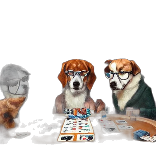 concept art, painting, hipster, dogs transparent PNG cut-out