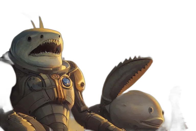 robot, creature, concept art, 3d render transparent PNG cut-out