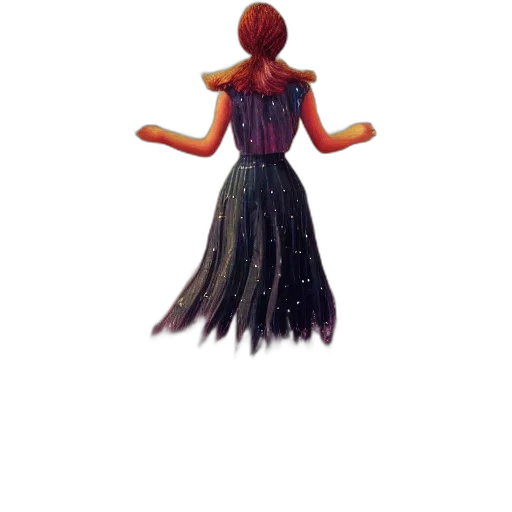 dress, hair, crown, creature transparent PNG cut-out