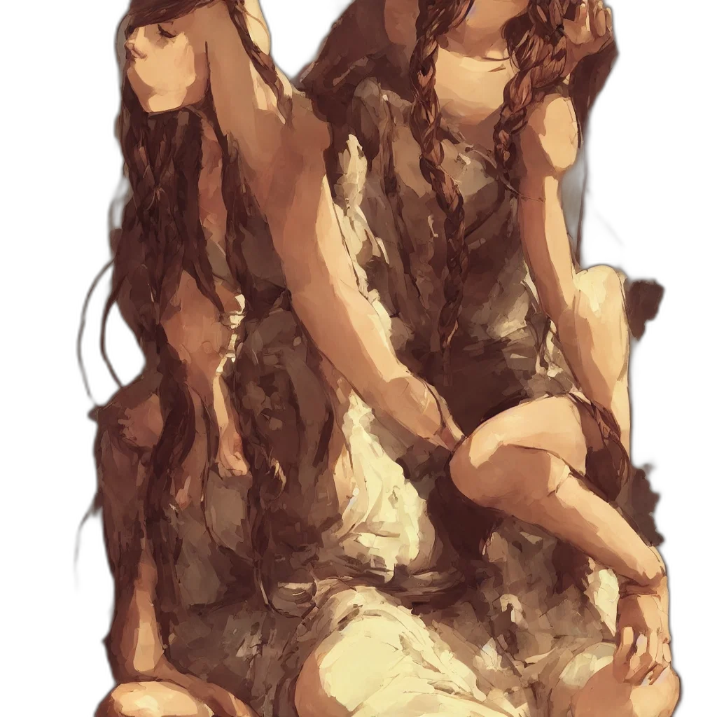 dress, hair, crown, creature transparent PNG cut-out