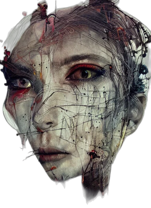 face, mask, robot, photorealistic transparent PNG cut-out