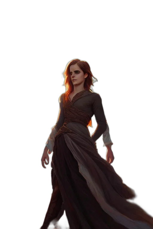 dress, staff, concept art, fantasy art transparent PNG cut-out