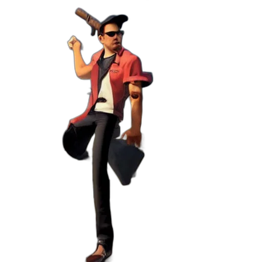 staff, jacket, hat, weapon transparent PNG cut-out