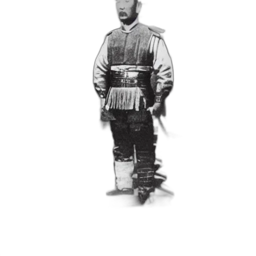 staff, jacket, face, sword transparent PNG cut-out