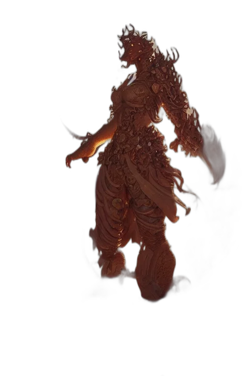 creature, staff, hair, dress transparent PNG cut-out