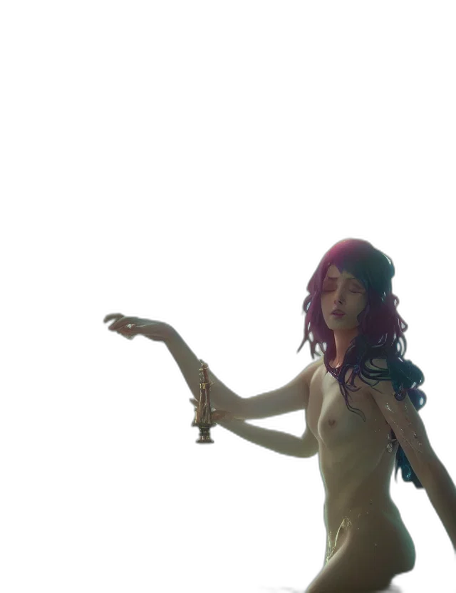 dress, creature, concept art, 3d render transparent PNG cut-out