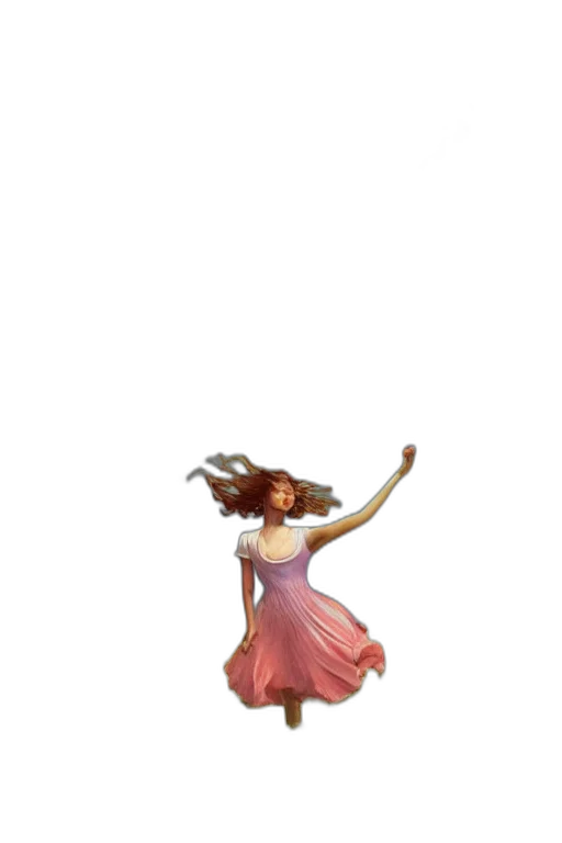 staff, dress, hair, weapon transparent PNG cut-out