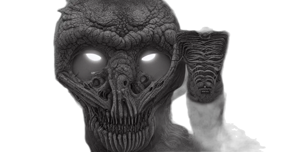 mask, creature, face, 3d render transparent PNG cut-out