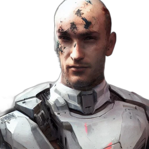 robot, face, concept art, cyberpunk transparent PNG cut-out