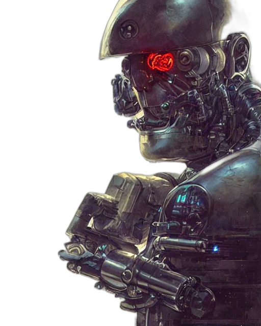 robot, cyberpunk, concept art, 3d render transparent PNG cut-out