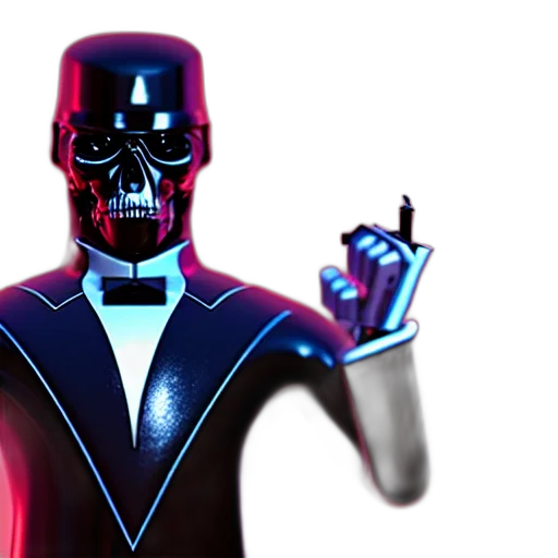 robot, mask, concept art, 3d render transparent PNG cut-out