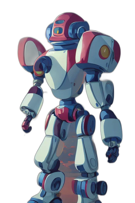 robot, concept art, 3d render, pixel art transparent PNG cut-out