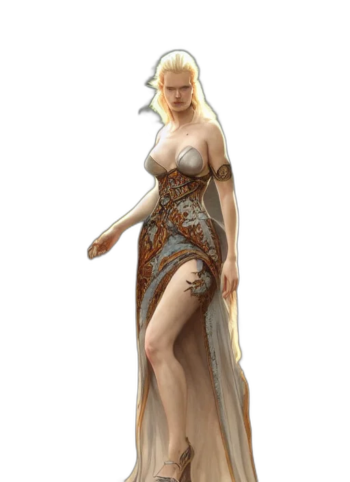 dress, dragon, fantasy art, concept art transparent PNG cut-out