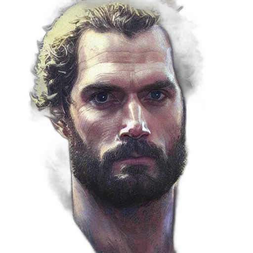 face, staff, hair, sword transparent PNG cut-out