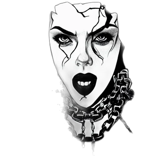 face, mask, jewelry, comic book art transparent PNG cut-out