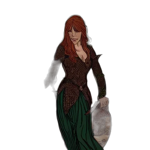dress, staff, fantasy art, concept art transparent PNG cut-out