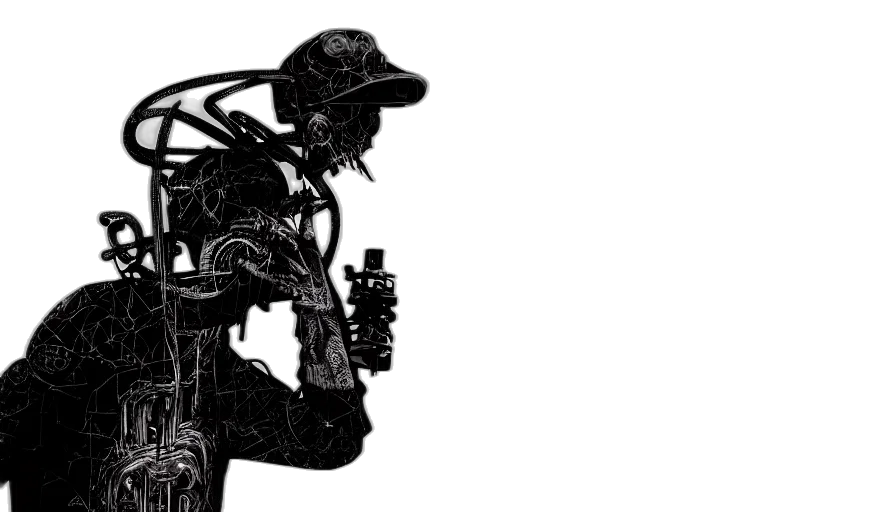 weapon, robot, jacket, comic book art transparent PNG cut-out