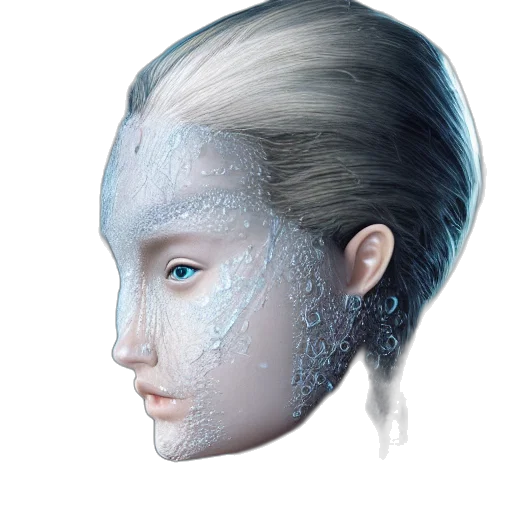 face, mask, hair, robot transparent PNG cut-out