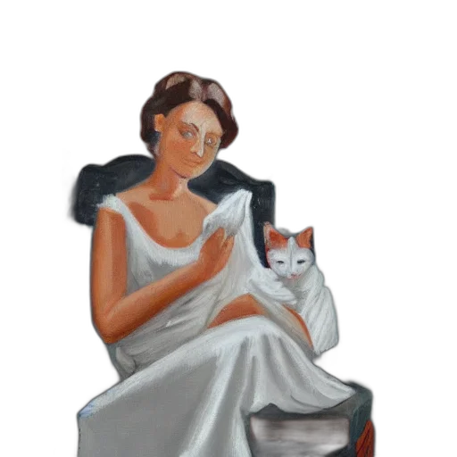 dress, jewelry, crown, oil painting transparent PNG cut-out