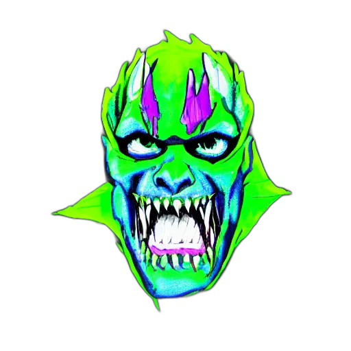 mask, face, creature, comic book art transparent PNG cut-out