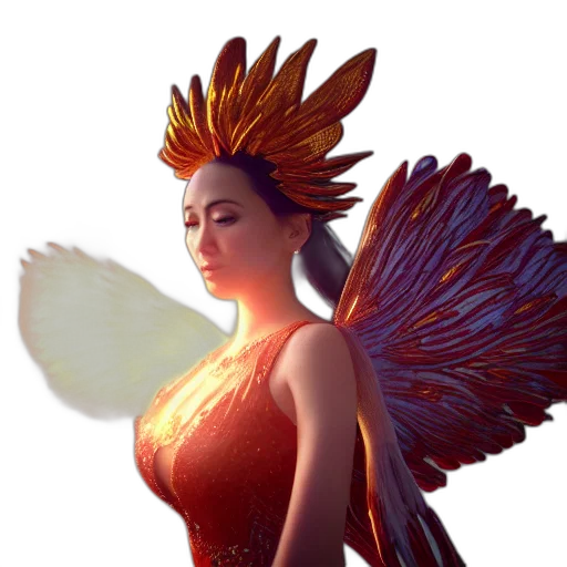 dragon, dress, crown, staff transparent PNG cut-out