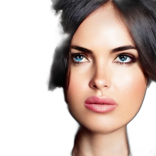face, hair, photorealistic, oil painting transparent PNG cut-out