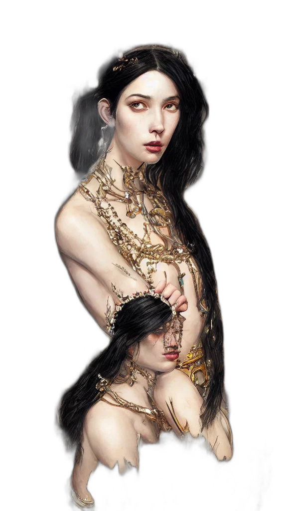 jewelry, crown, dress, fantasy art transparent PNG cut-out